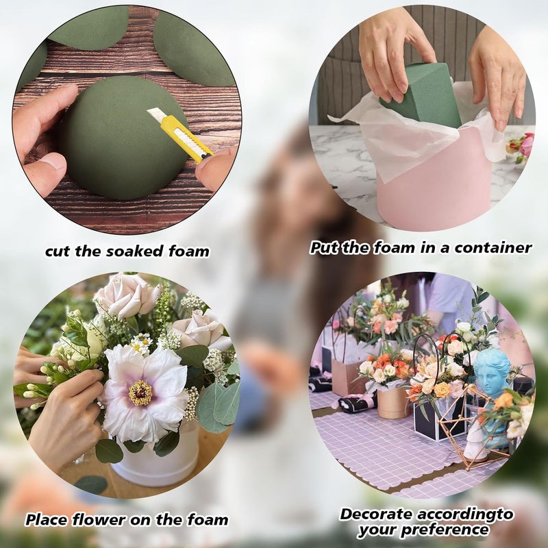 STEFORD 4 PCS Half Ball Floral Foam, Round Floral Dry Foam Blocks Green Flower Styrofoam for Fresh and Artificial Flower Arrangements (3.5 X 1.8 Inches) - Image 5